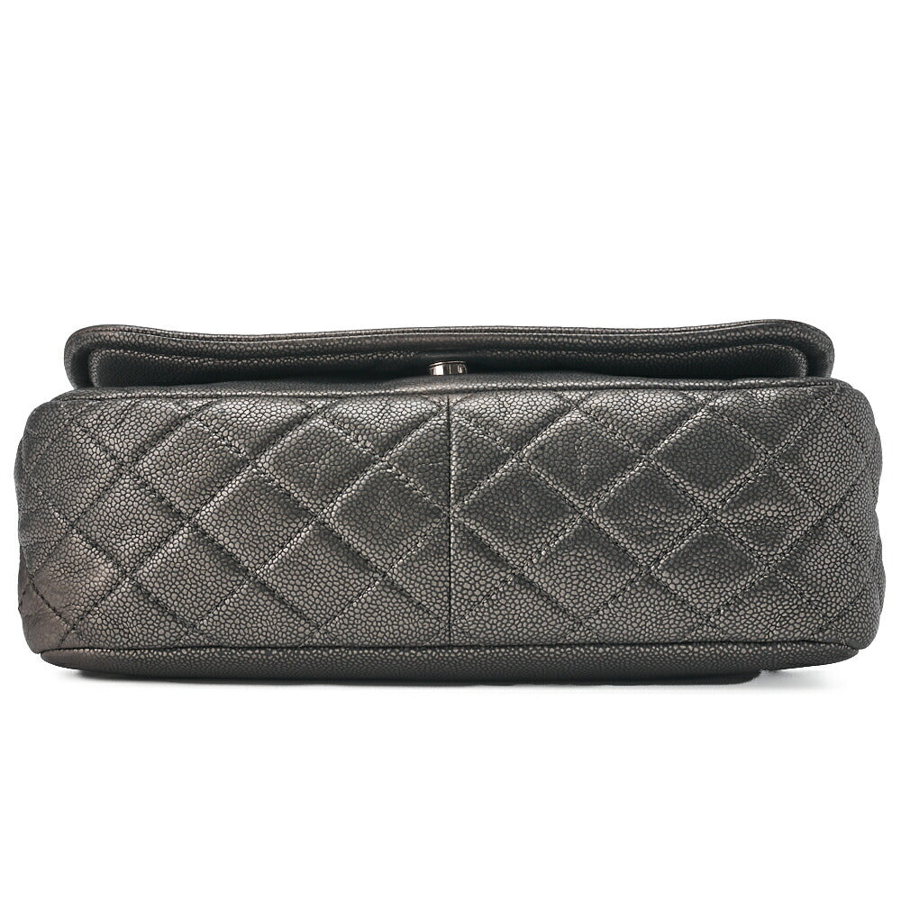 CHANEL Matelassé Coco Mark Chain Shoulder Soft Caviar Skin Silver-Tone Hardware, Pre-Owned