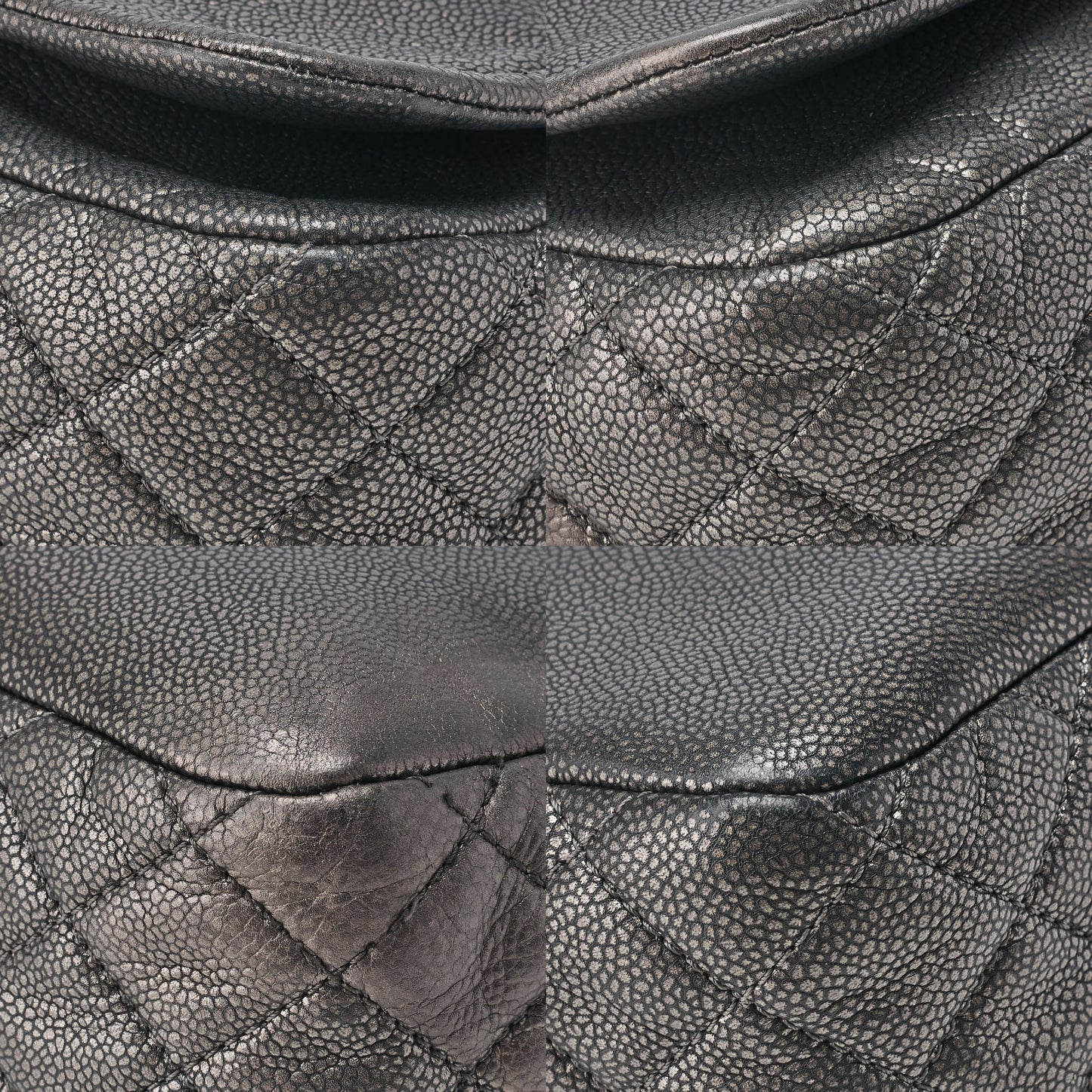 CHANEL Matelassé Coco Mark Chain Shoulder Soft Caviar Skin Silver-Tone Hardware, Pre-Owned