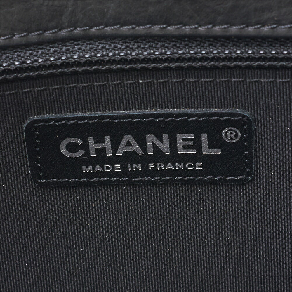 CHANEL Shoulder Bag Chocolate Bar Turnlock Vintage Calf Black Silver-Tone Hardware, Pre-Owned