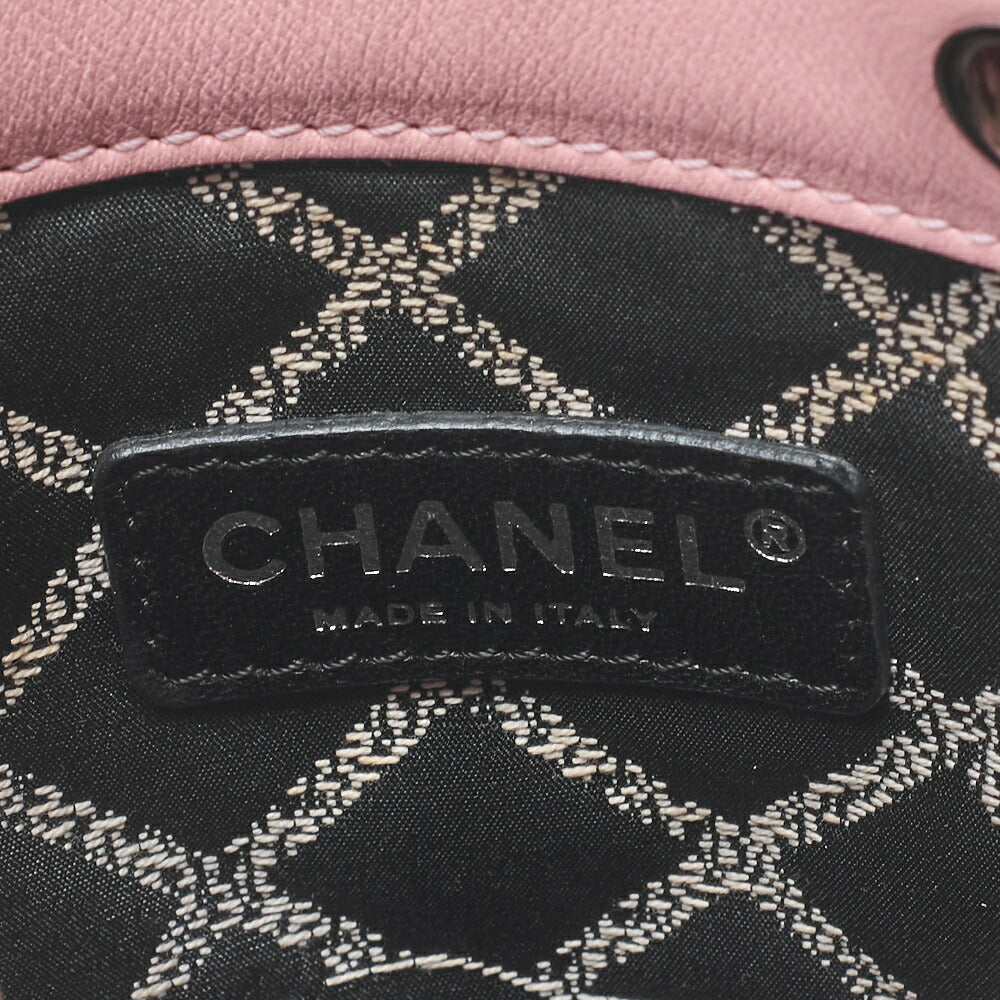 CHANEL Mini Tote Bag Essential Logo Mark Lambskin Pink Silver-Tone Hardware, Pre-Owned