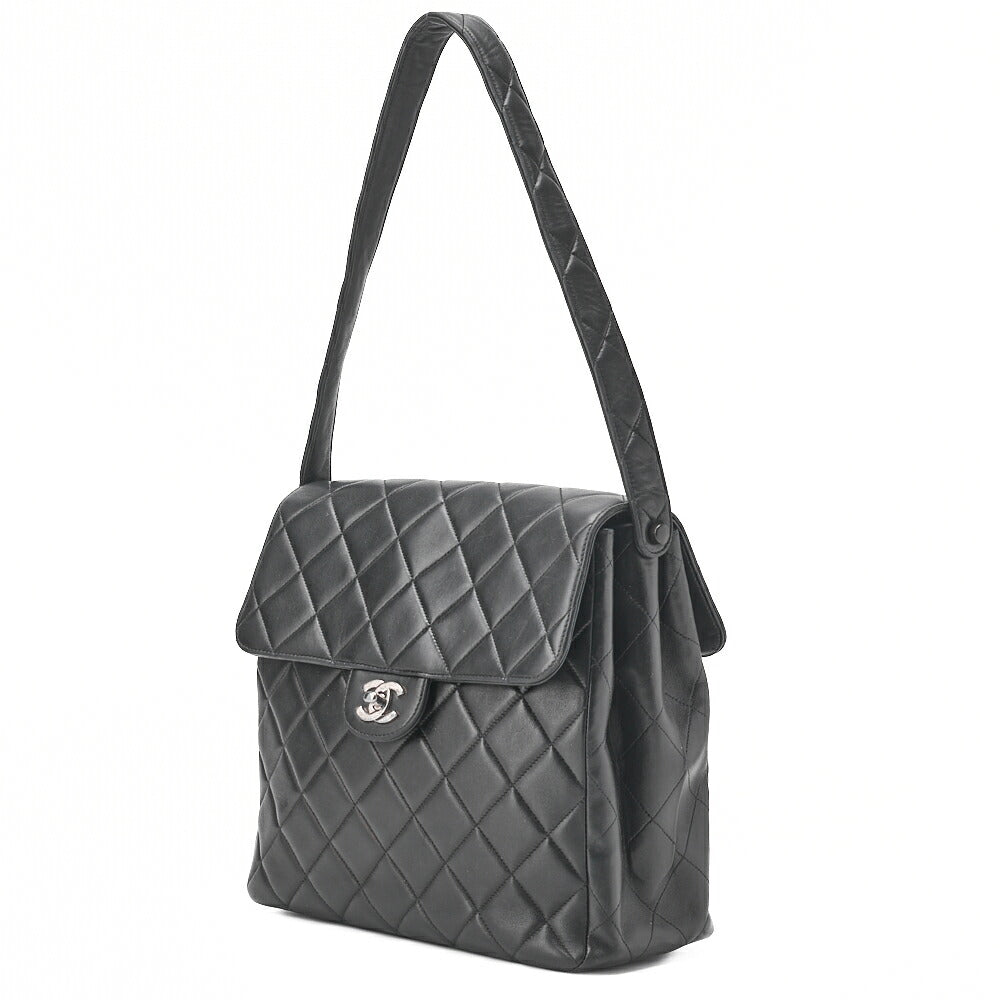 CHANEL Matelassé Double Face One Shoulder Bag Lambskin Black Silver-Tone Hardware, Pre-Owned