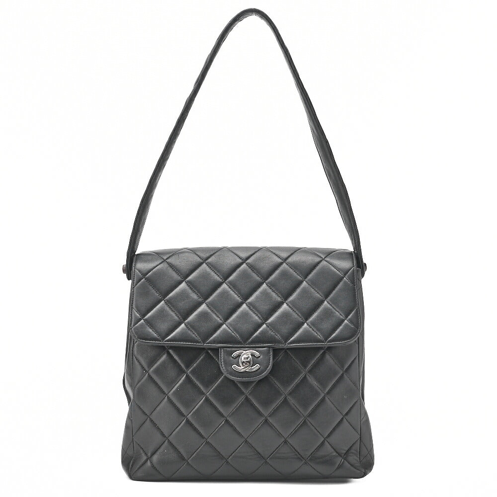 CHANEL Matelassé Double Face One Shoulder Bag Lambskin Black Silver-Tone Hardware, Pre-Owned