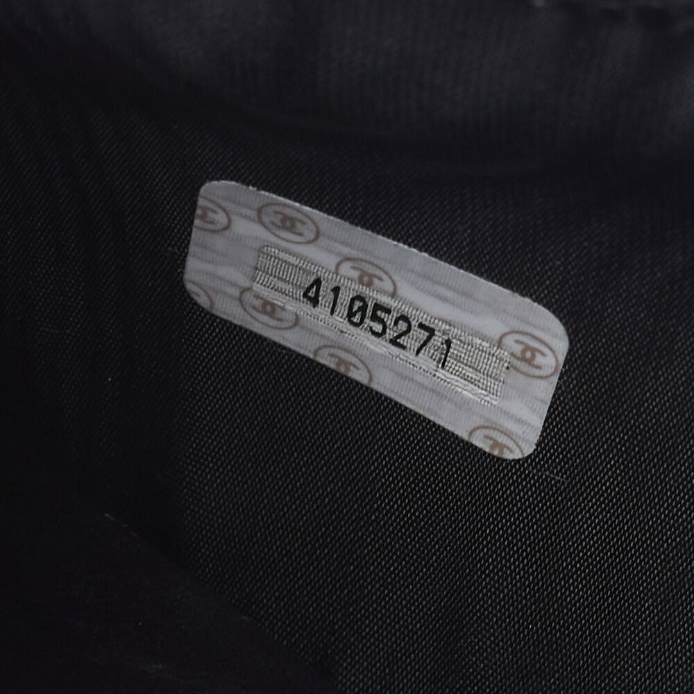 CHANEL Shoulder Bag Chain Wallet Caviar Skin Black Silver-Tone Hardware, Pre-Owned