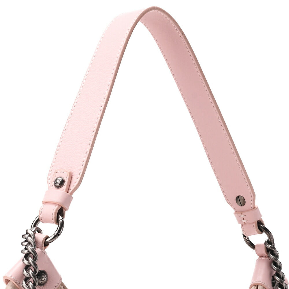 CHANEL Chain Shoulder Bag Matelassé 2way Sparkle Leather Pink Silver-Tone Hardware, Pre-Owned