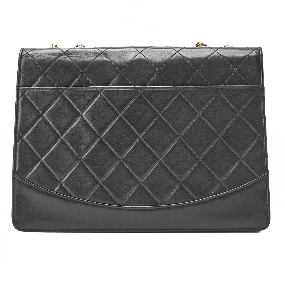CHANEL Chain Shoulder Bag Matelassé 2.55 Turnlock Black Lambskin Gold-Tone Hardware, Pre-Owned