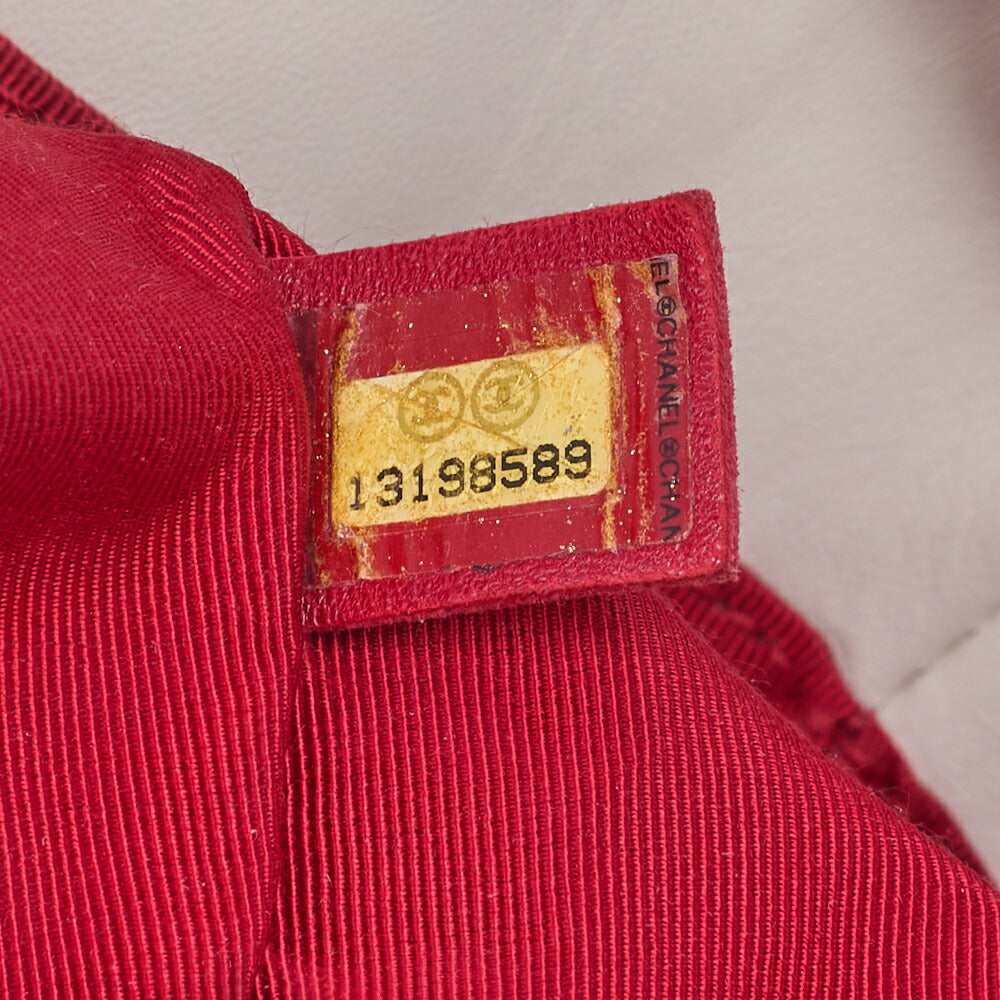 CHANEL Chain Shoulder Bag with Coco Charm Stripe Pattern Canvas Bicolor Silver-Tone Hardware, Pre-Owned