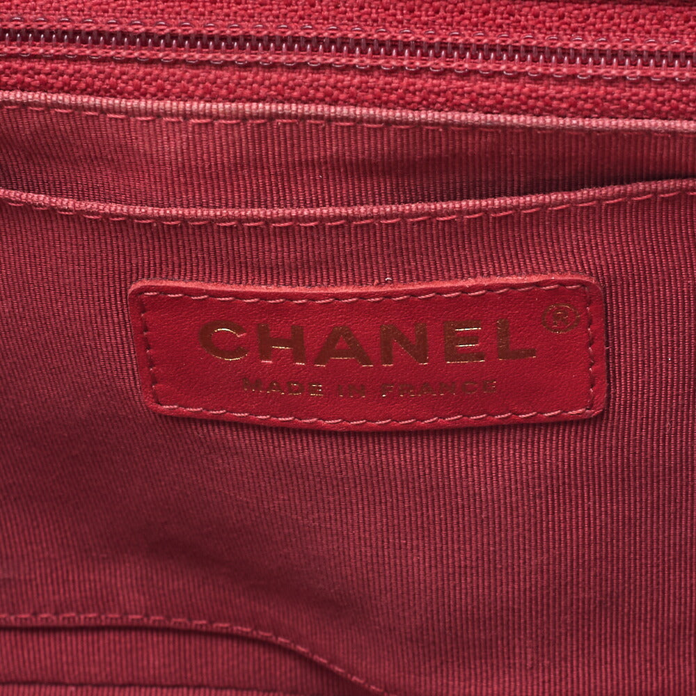 CHANEL Shoulder Bag Calfskin V-Stitch Red Cocomark Single Flap Gold-Tone Hardware, Pre-Owned