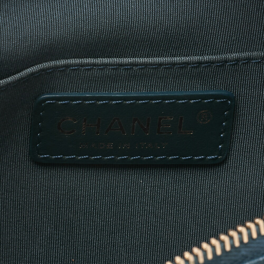 CHANEL Waist Bag Matelassé with Coco Charm Lambskin Blue Gold-Tone Hardware, Pre-Owned