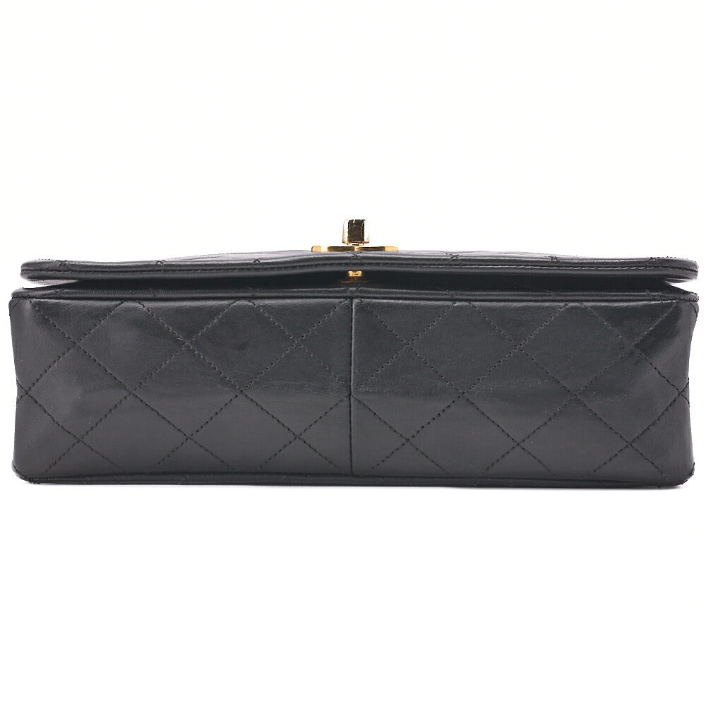 CHANEL Shoulder Bag Matelassé Lambskin Black Gold-Tone Hardware, Pre-Owned
