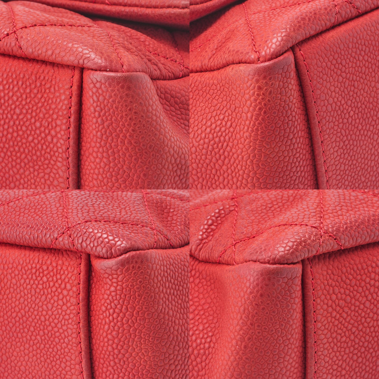 CHANEL Chain Shoulder Bag Matelassé Turnlock 2way Caviar Skin Red Gold-Tone Hardware, Pre-Owned