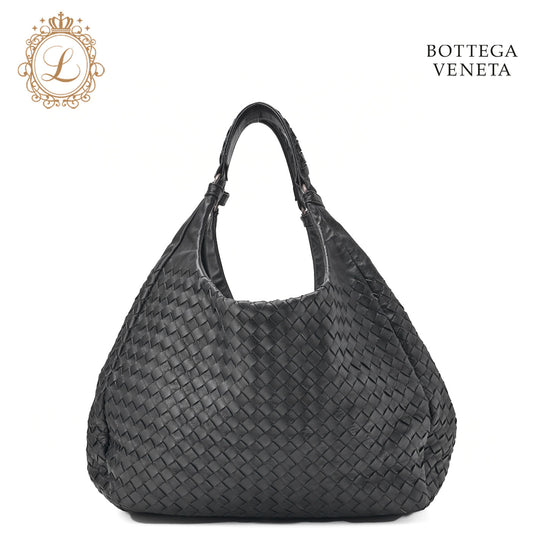 BOTTEGA VENETA Bottega Veneta Tote Bag Intrecciato Lambskin Black Pre-Owned