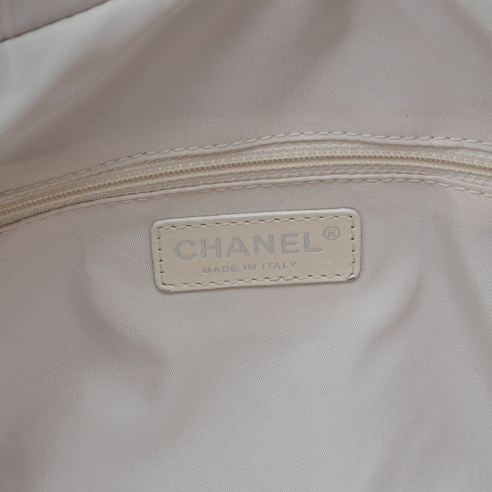 CHANEL Handbag Boston Bag Paris Biarritz Coated Canvas Coco Charm Black Silver-Tone Hardware, Pre-Owned