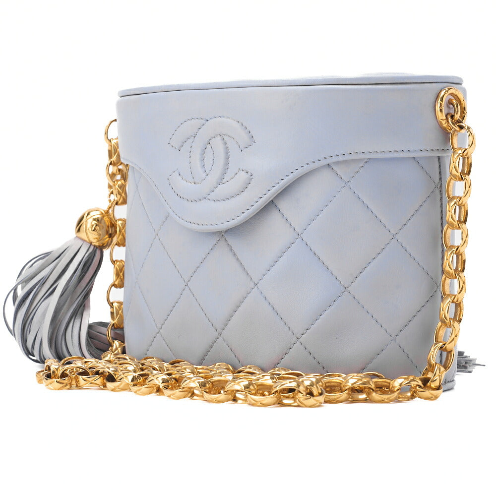 CHANEL V-Stitch Coco Mark with Fringe Bijou Chain Shoulder Lambskin Bolt Gold-Tone Hardware, Pre-Owned