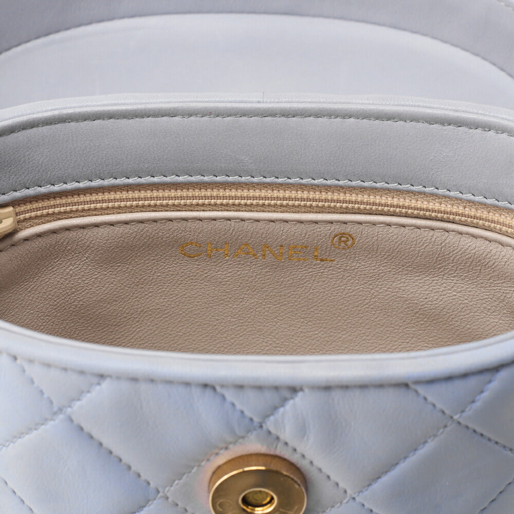 CHANEL V-Stitch Coco Mark with Fringe Bijou Chain Shoulder Lambskin Bolt Gold-Tone Hardware, Pre-Owned
