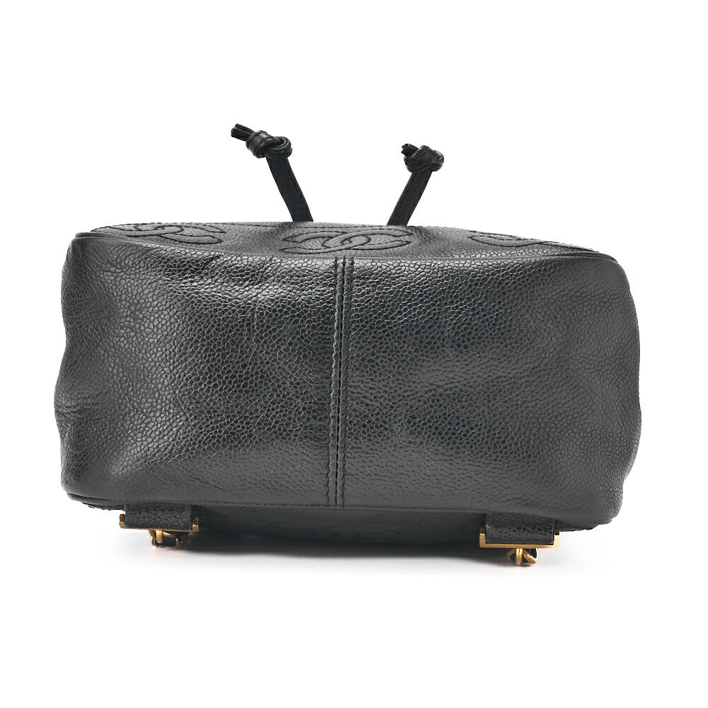CHANEL Shoulder Bag Backpack Lambskin Triple Coco Turnlock Black Gold-Tone Hardware, Pre-Owned