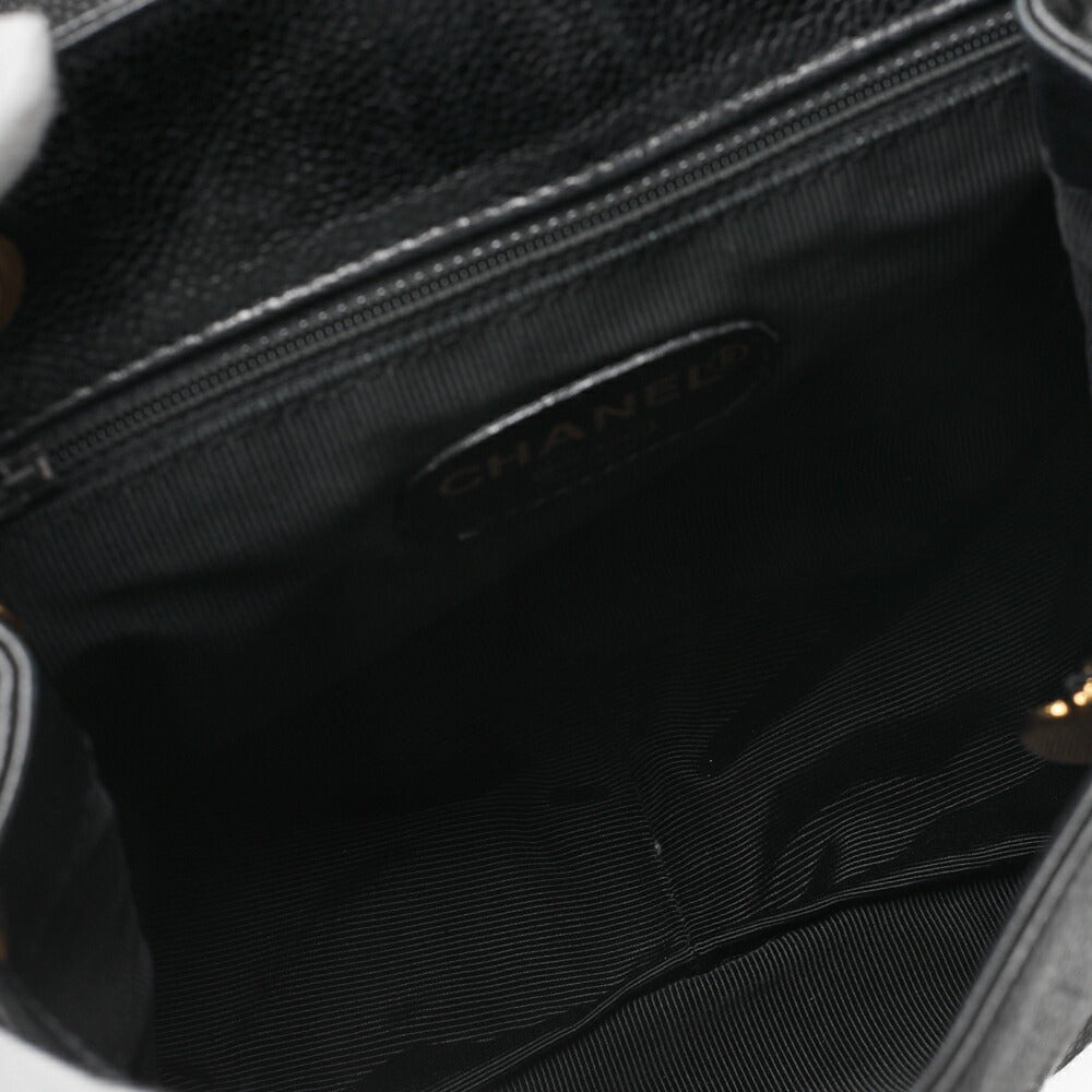 CHANEL Shoulder Bag Backpack Lambskin Triple Coco Turnlock Black Gold-Tone Hardware, Pre-Owned