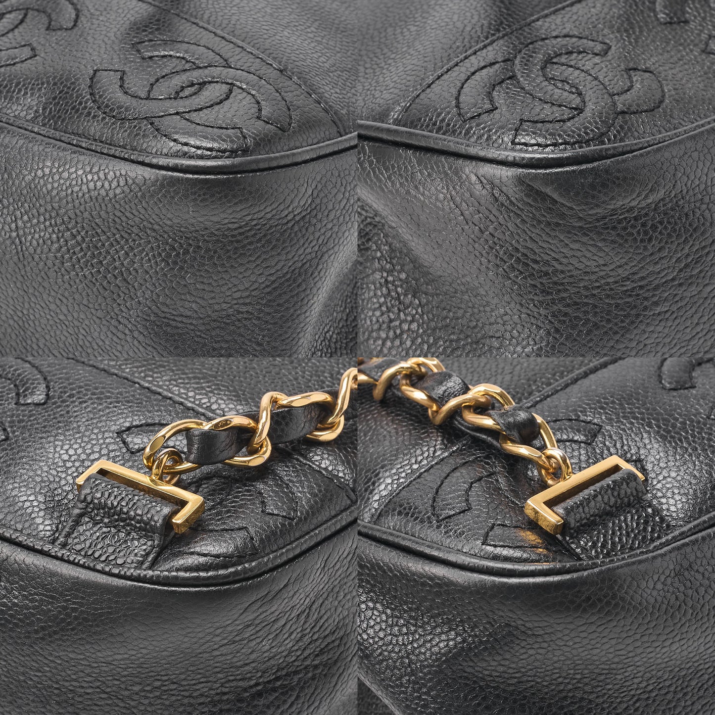 CHANEL Shoulder Bag Backpack Lambskin Triple Coco Turnlock Black Gold-Tone Hardware, Pre-Owned