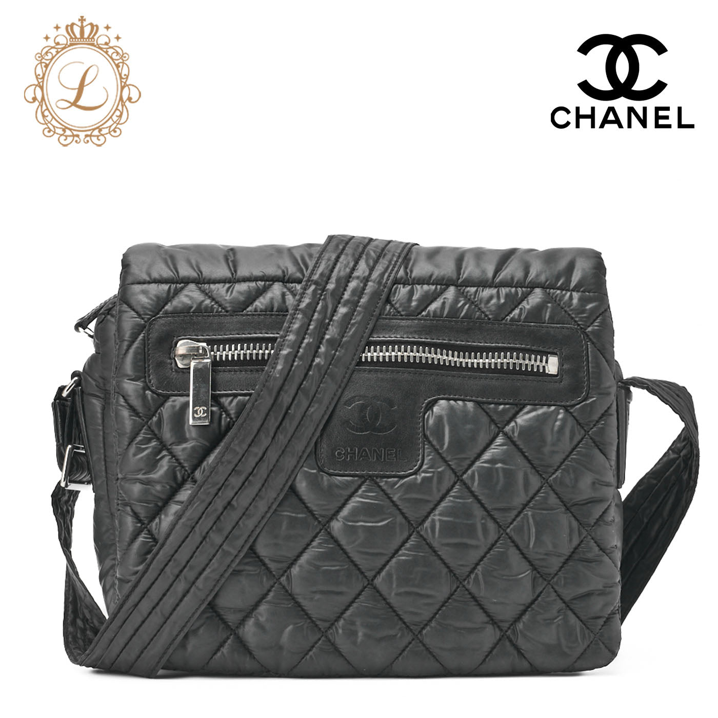 CHANEL Matelassé Tote Bag Silver Fittings Coco Large Tote Brand Silver-Tone Hardware, Pre-Owned