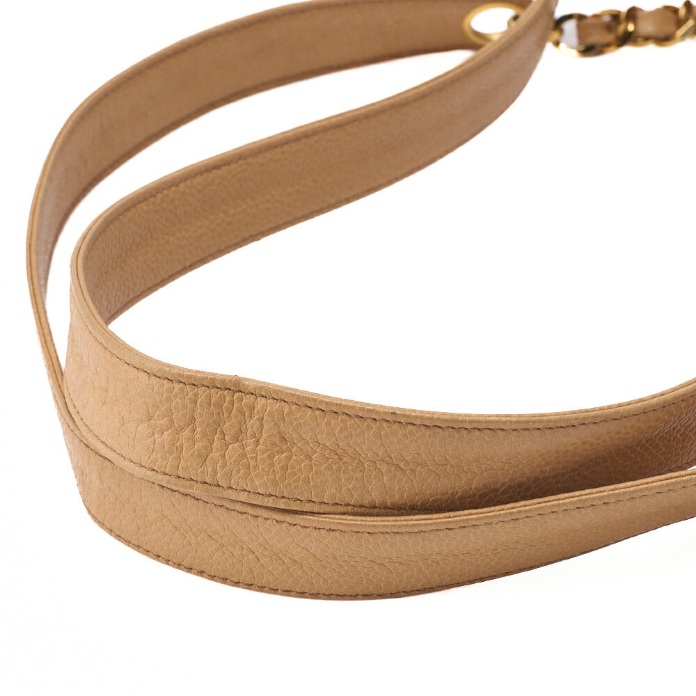 CHANEL Schultertasche Coco Mark Ball Charm Caviar Skin Schwarz Goldfarbene Hardware, Gebraucht