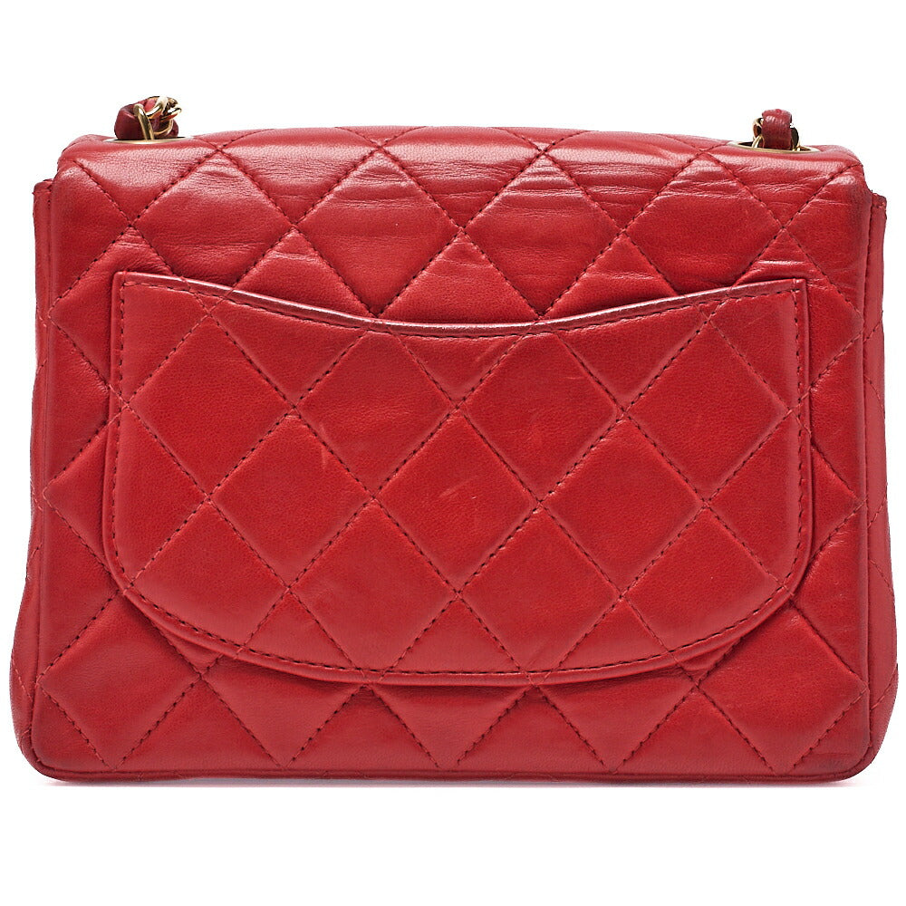 CHANEL Chain Shoulder Bag Mini Matelassé 18cm Lambskin Black Single Flap Turnlock Gold-Tone Hardware, Pre-Owned