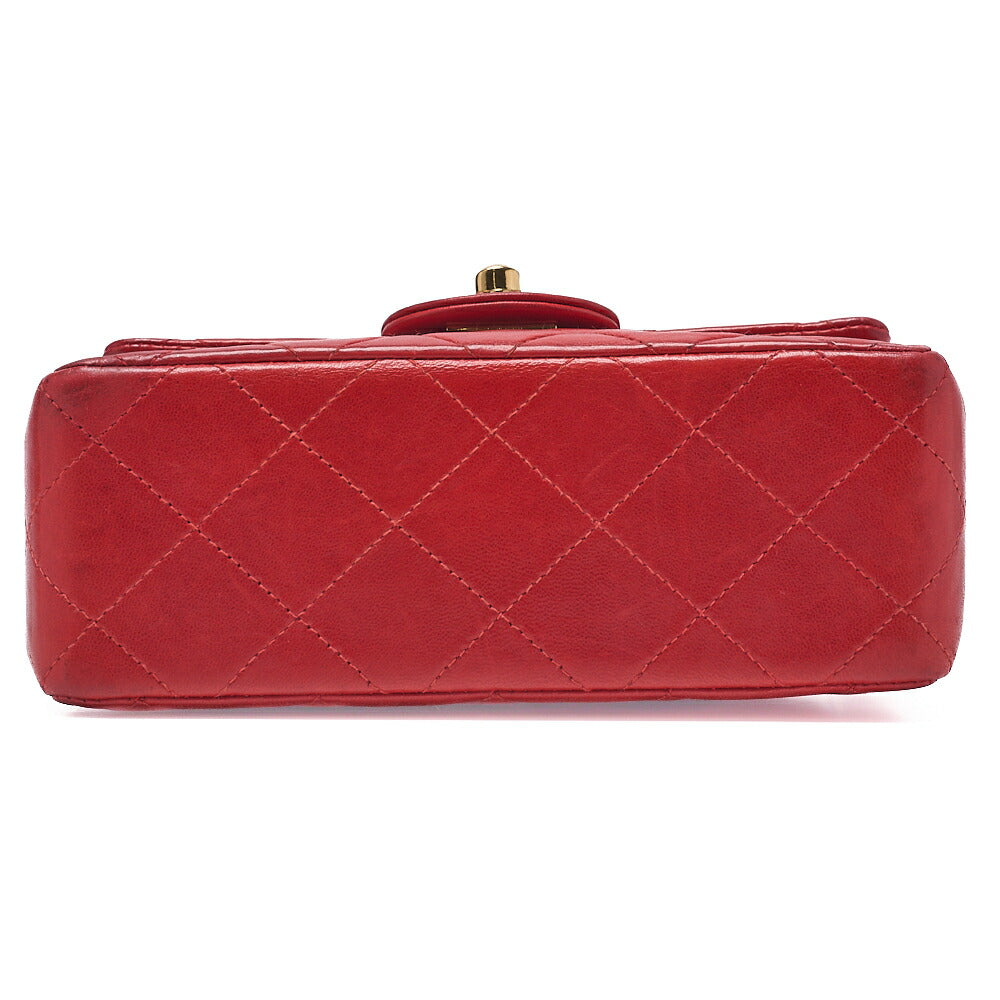 CHANEL Chain Shoulder Bag Mini Matelassé 18cm Lambskin Black Single Flap Turnlock Gold-Tone Hardware, Pre-Owned