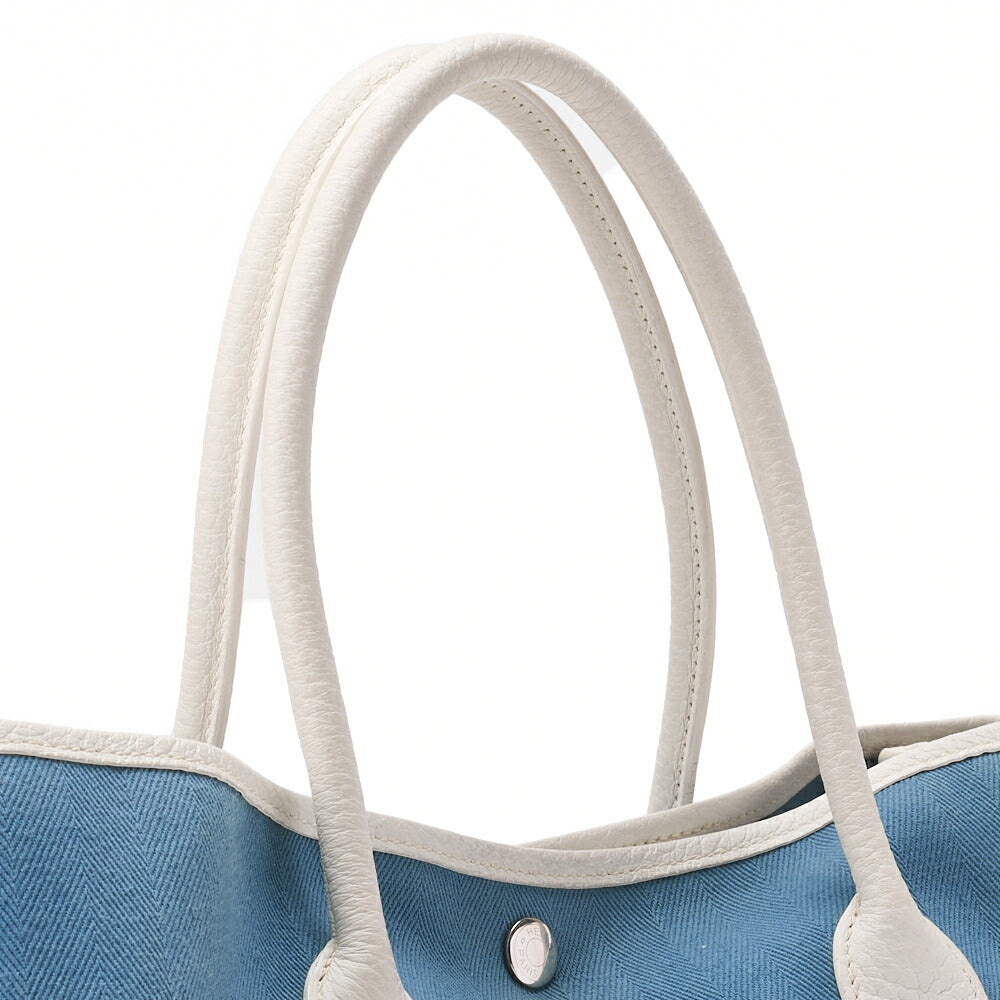 HERMES Garden Party PM Tote Bag to Negonda Turquoise Silver-Tone Hardware, Pre-Owned