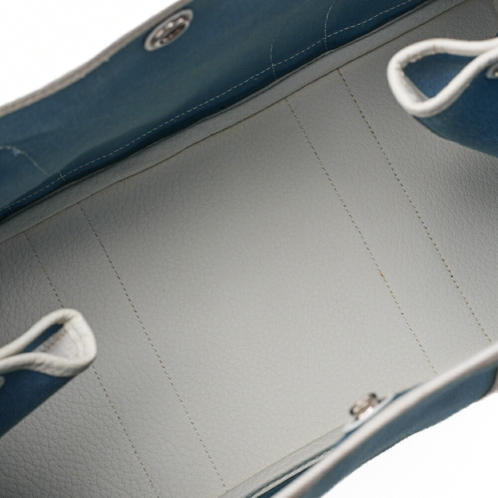 HERMES Garden Party PM Tote Bag to Negonda Turquoise Silver-Tone Hardware, Pre-Owned