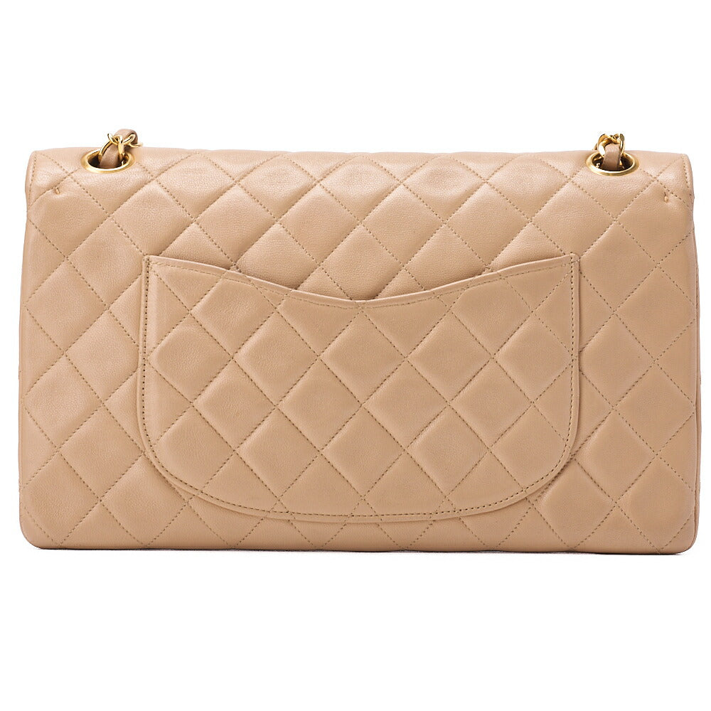 CHANEL Shoulder Bag Matelassé Double Flap 25cm Chain Shoulder Lambskin Black Gold-Tone Hardware, Pre-Owned