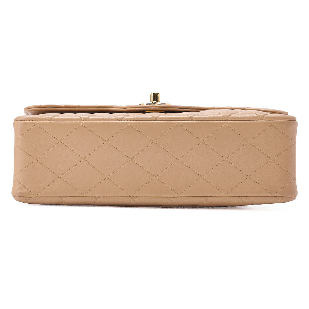 CHANEL Shoulder Bag Matelassé Double Flap 25cm Chain Shoulder Lambskin Black Gold-Tone Hardware, Pre-Owned