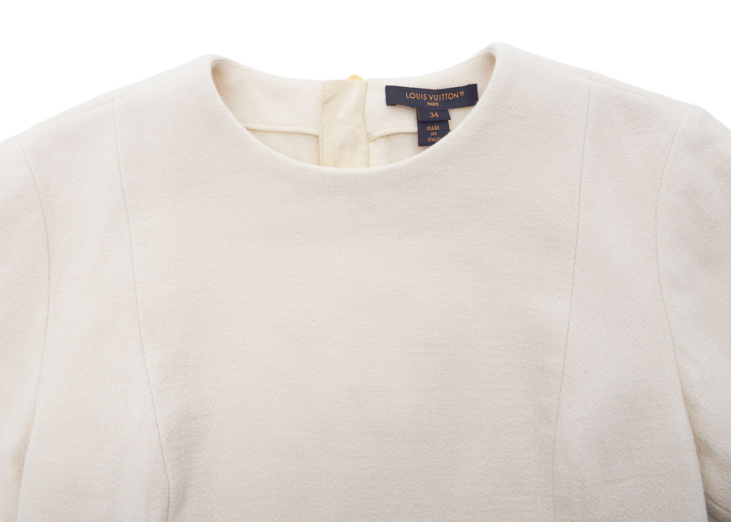 LOUIS VUITTON Louis Vuitton Belt Dress 34 Ivory Short Sleeve Dress Skirt Top Brand Gold-Tone Hardware, Pre-Owned