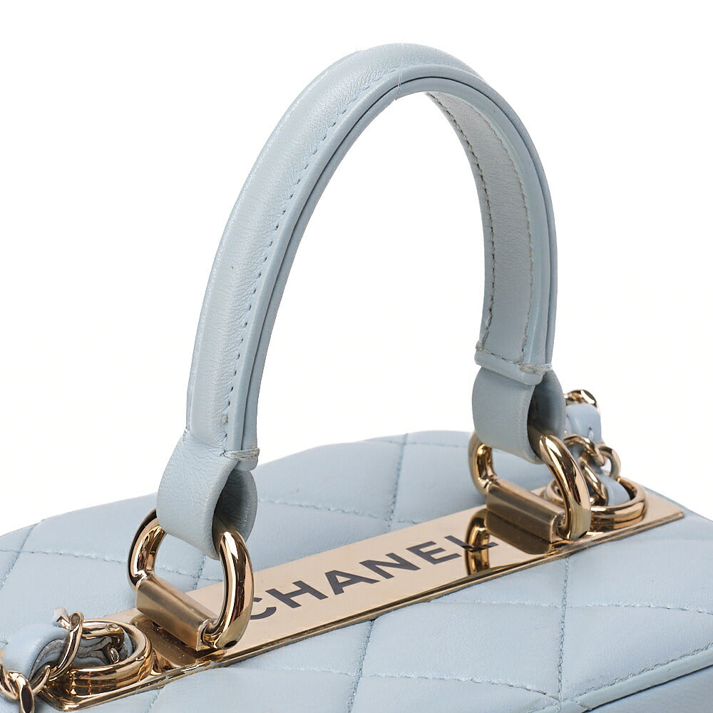 CHANEL Coco Mark Circle Coco Drawstring Shoulder Bag Lambskin White Gold-Tone Hardware, Pre-Owned