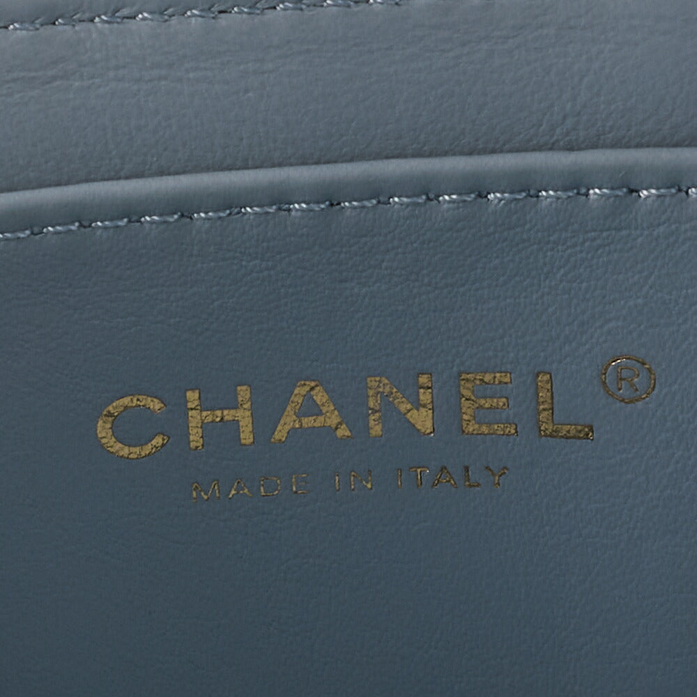 CHANEL Coco Mark Circle Coco Drawstring Shoulder Bag Lambskin White Gold-Tone Hardware, Pre-Owned