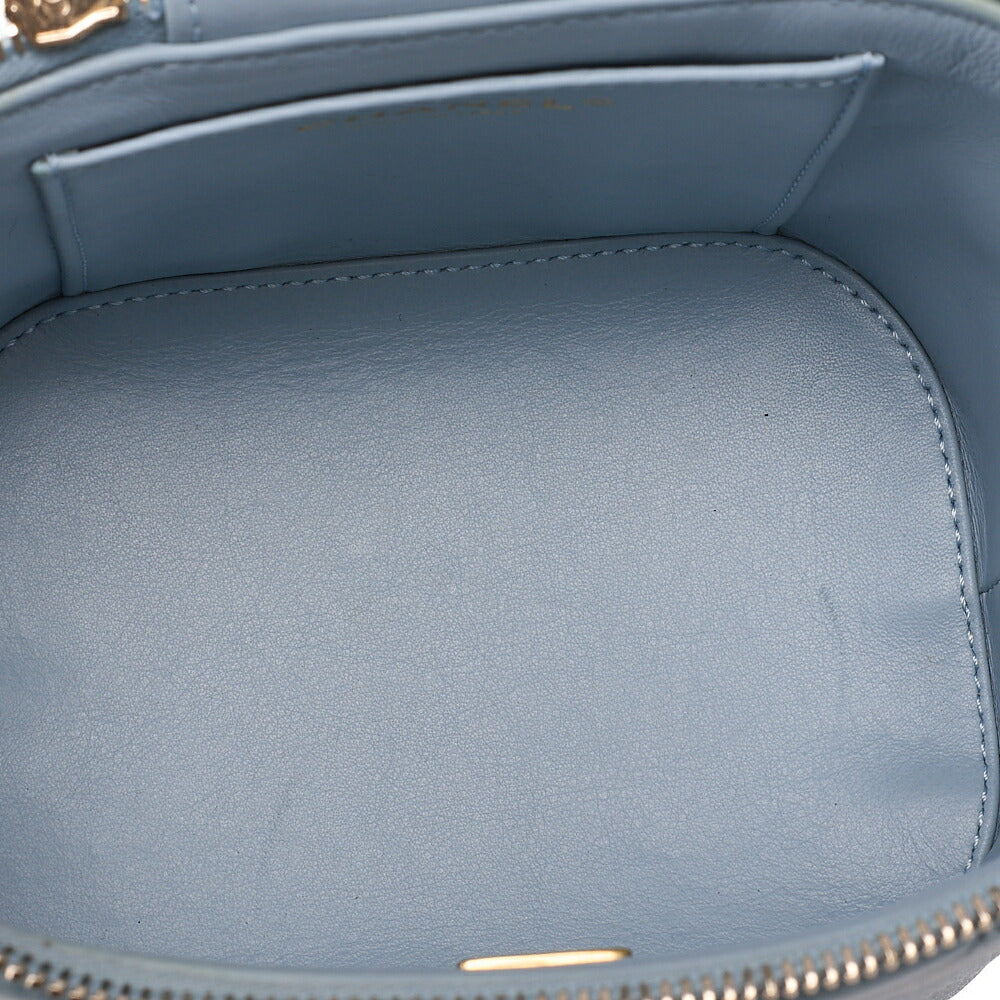 CHANEL Coco Mark Circle Coco Drawstring Shoulder Bag Lambskin White Gold-Tone Hardware, Pre-Owned