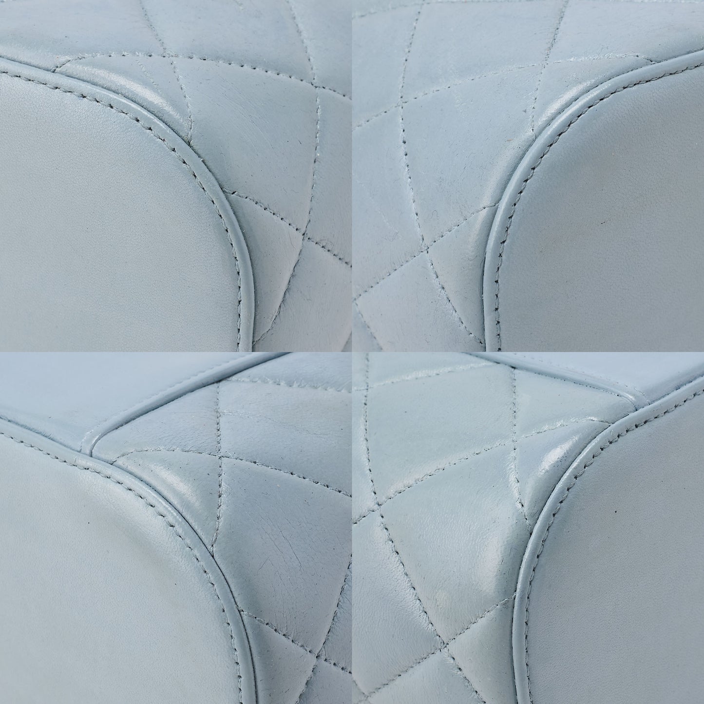 CHANEL Coco Mark Circle Coco Drawstring Shoulder Bag Lambskin White Gold-Tone Hardware, Pre-Owned