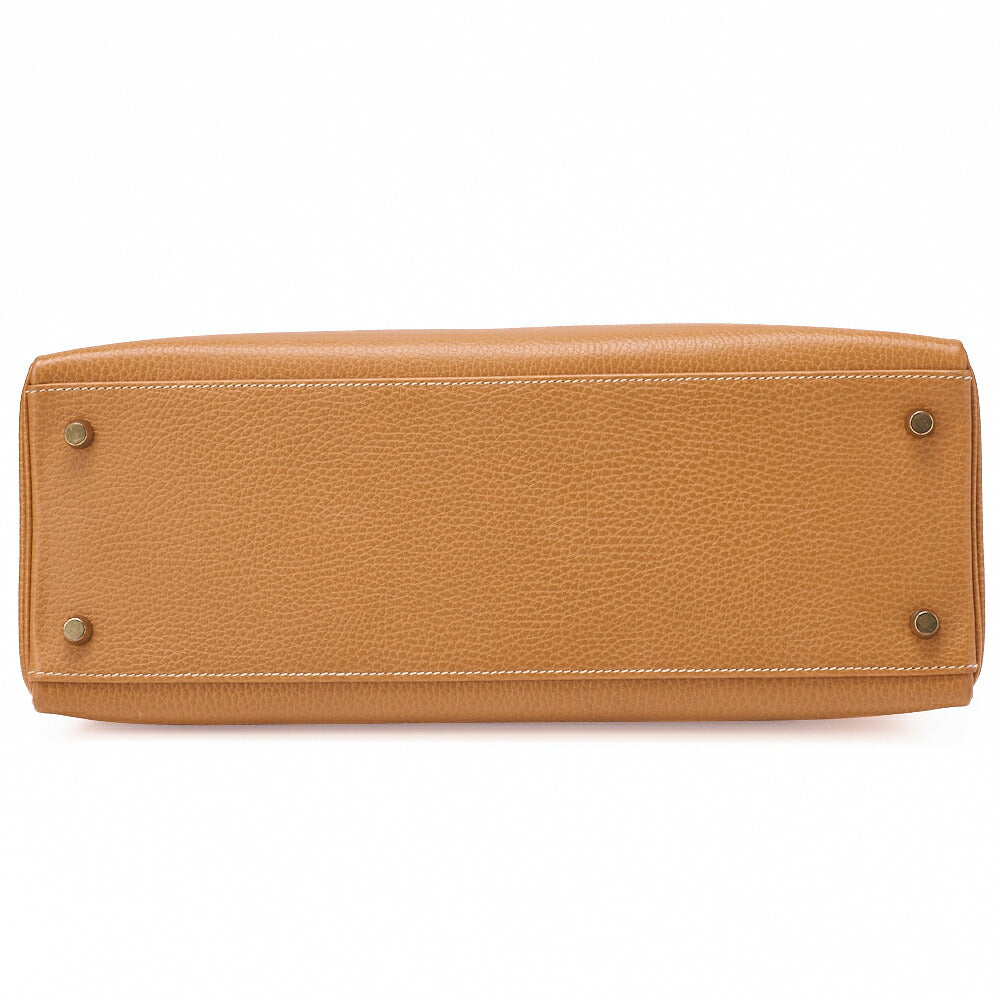 HERMES Kelly 35 Handbag Inseam Ardennes Natural Gold-Tone Hardware, Pre-Owned