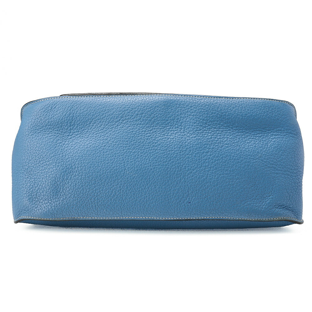 HERMES Gypsy 34 Shoulder Bag Tryon Clemence Blue Jean Silver-Tone Hardware, Pre-Owned