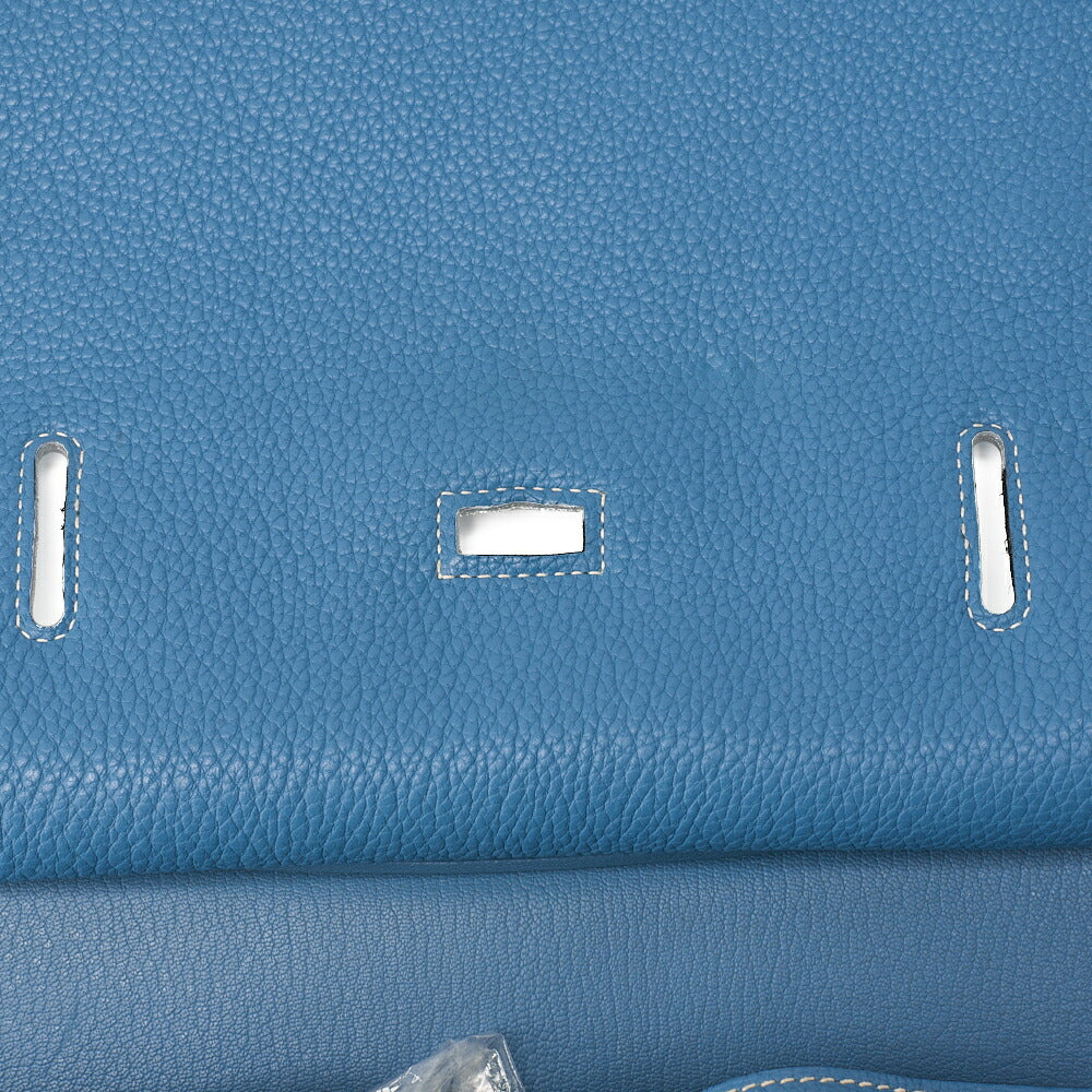 HERMES Gypsy 34 Shoulder Bag Tryon Clemence Blue Jean Silver-Tone Hardware, Pre-Owned