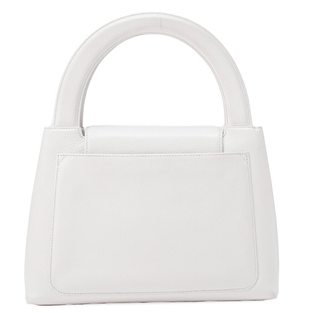 CHANEL Bicolore Handbag Mini Kelly Shape Caviar Skin White Gold-Tone Hardware, Pre-Owned