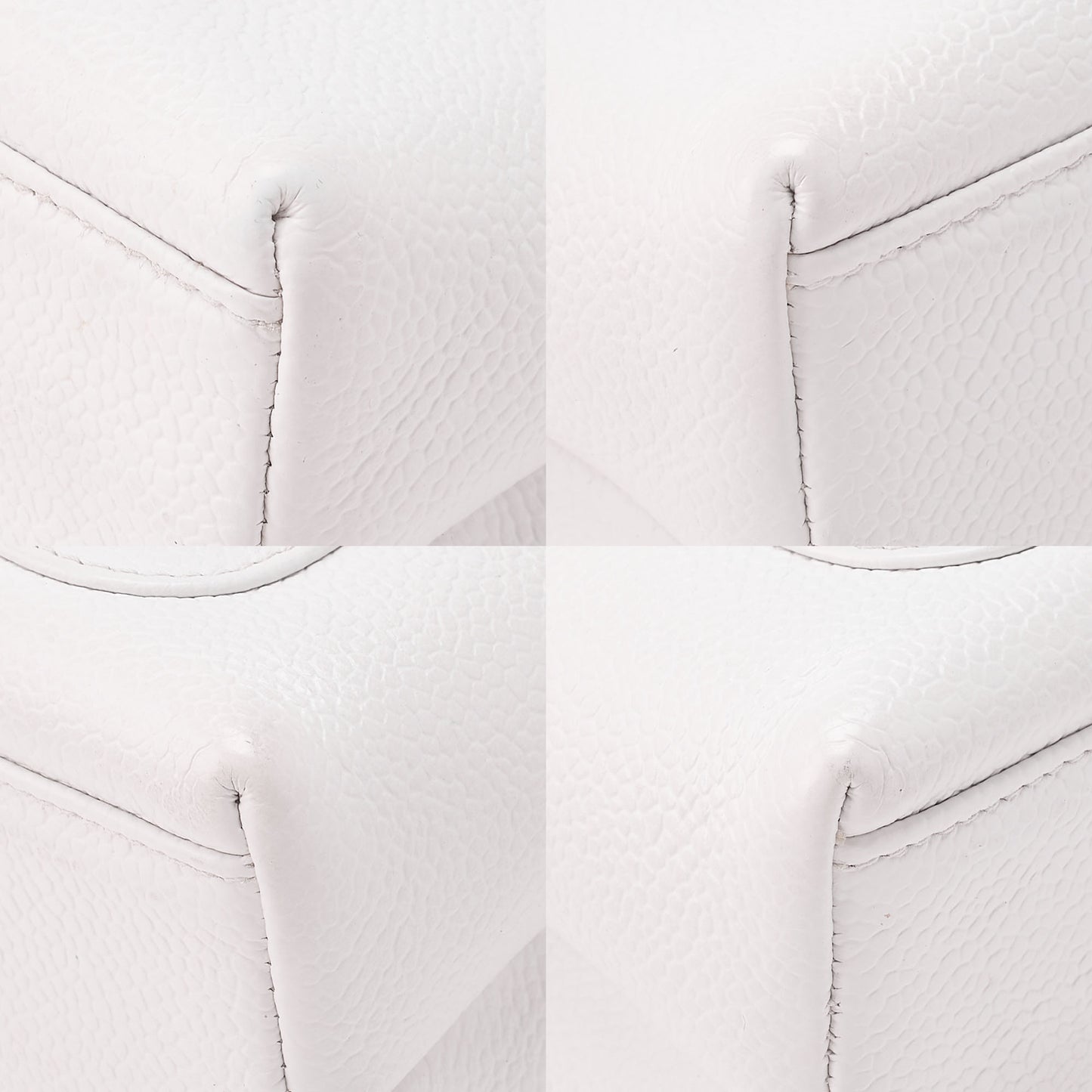 CHANEL Bicolore Handbag Mini Kelly Shape Caviar Skin White Gold-Tone Hardware, Pre-Owned