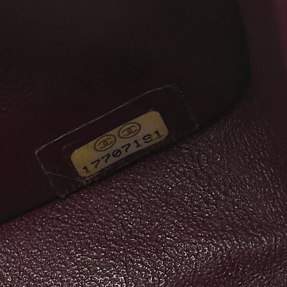 CHANEL Chain Shoulder Bag Deca Matelassé Double Flap 30cm Caviar Skin Black Gold-Tone Hardware, Pre-Owned