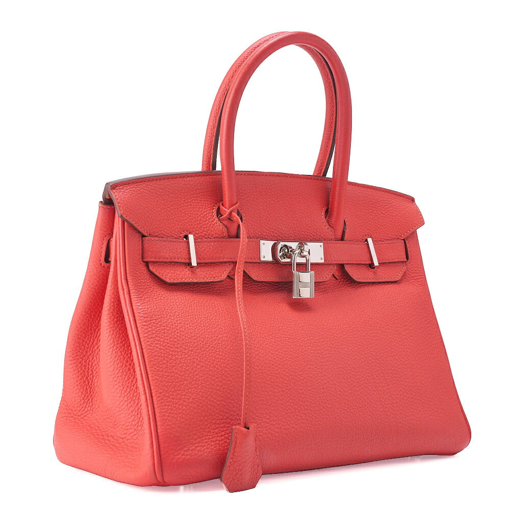 HERMES Birkin 30 Handbag Togo RoseJaipur RoseJaipur Silver-Tone Hardware, Pre-Owned