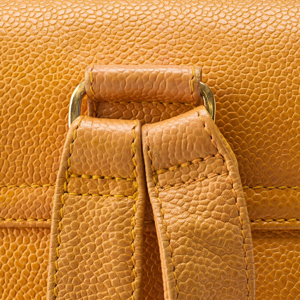 CHANEL Backpack Caviar Skin Triple Coco Turnlock Yellow Gold-Tone Hardware, Pre-Owned