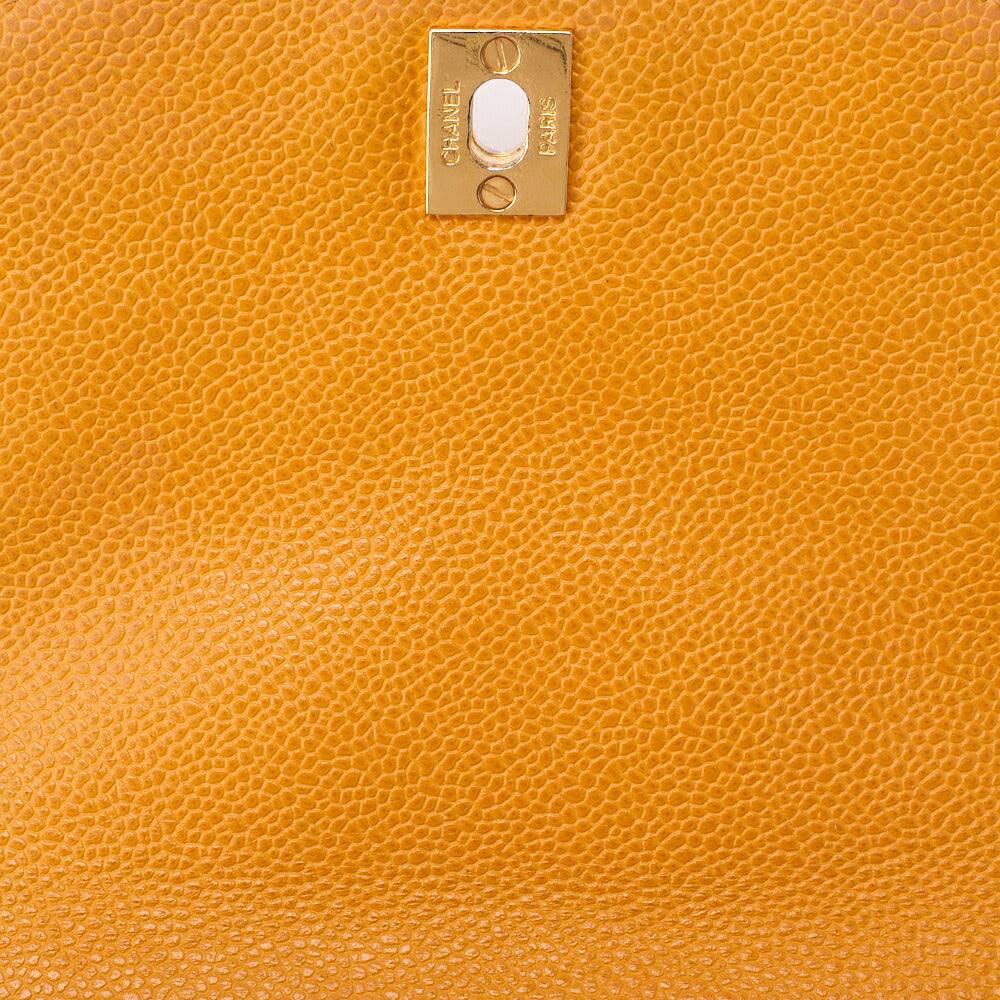 CHANEL Backpack Caviar Skin Triple Coco Turnlock Yellow Gold-Tone Hardware, Pre-Owned