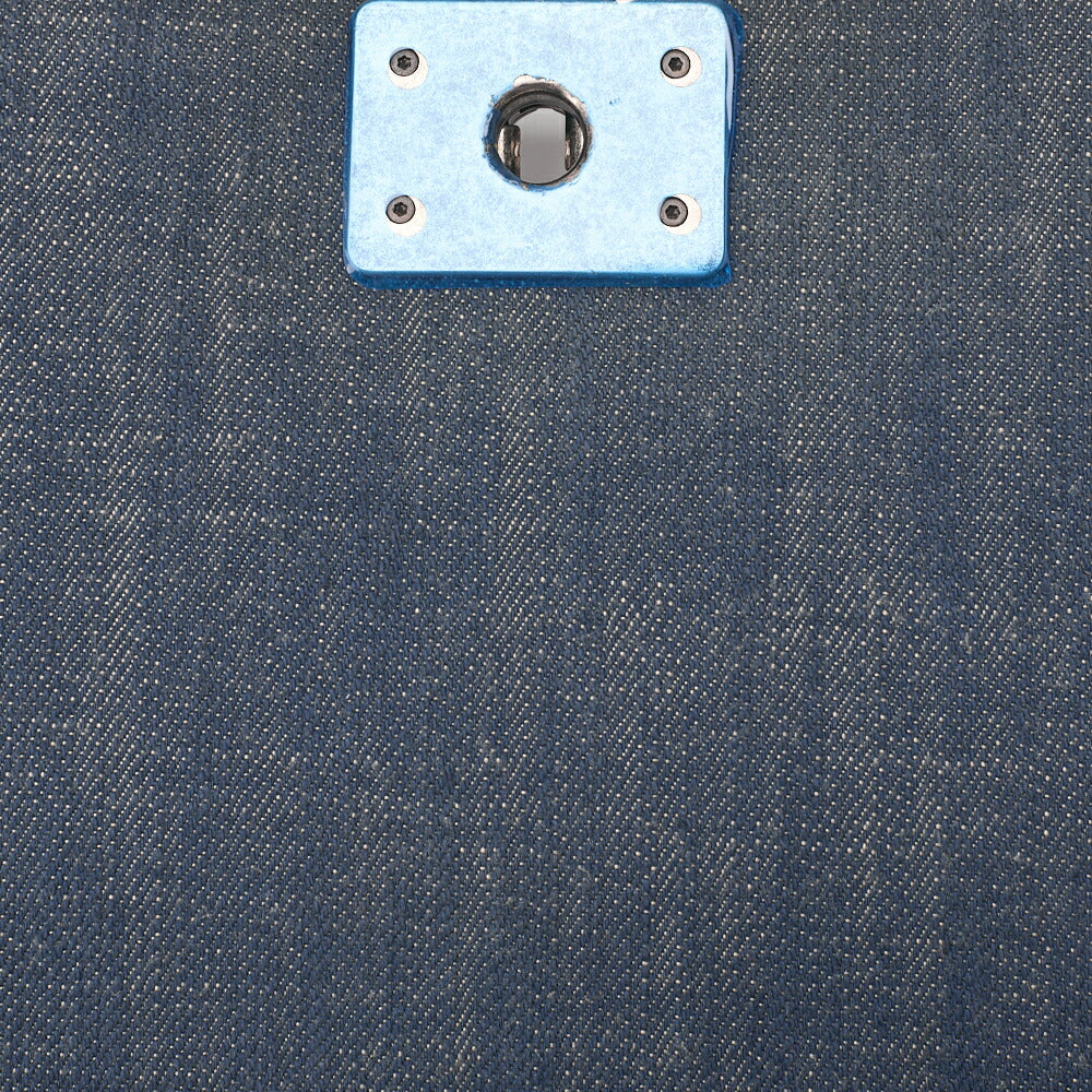CHANEL Boy Chanel V Stitch Chain Shoulder Denim Large Size Blue Silver-Tone Hardware, Pre-Owned