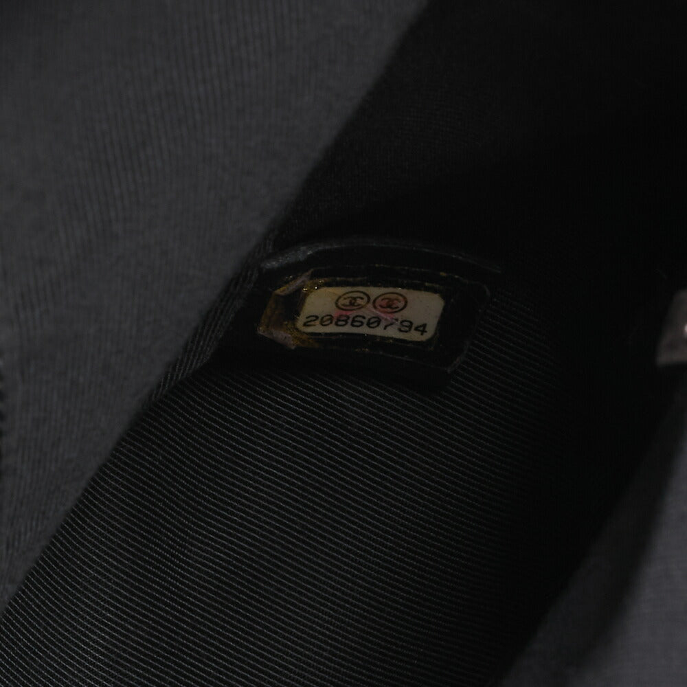 CHANEL Boy Chanel V Stitch Chain Shoulder Denim Large Size Blue Silver-Tone Hardware, Pre-Owned