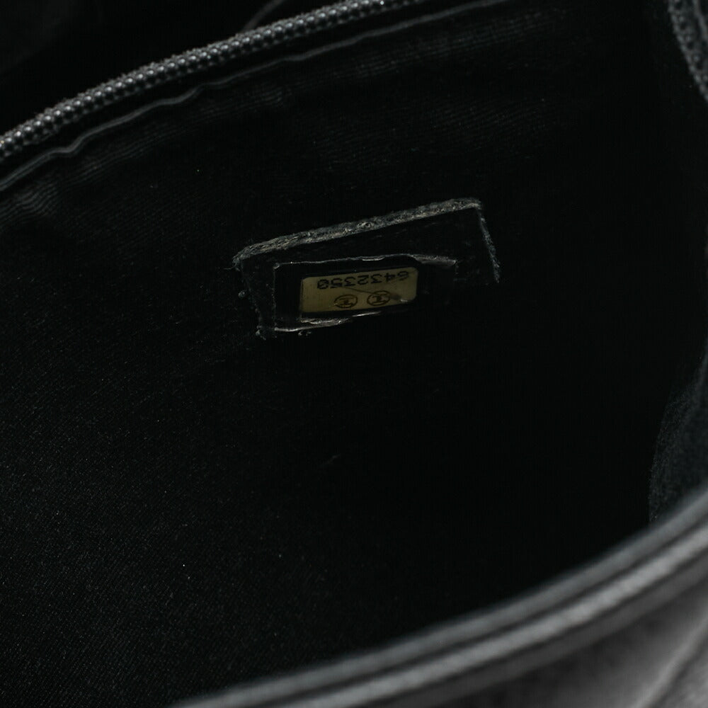 CHANEL Matelassé Reprint Tote Caviar Skin Black Silver-Tone Hardware, Pre-Owned