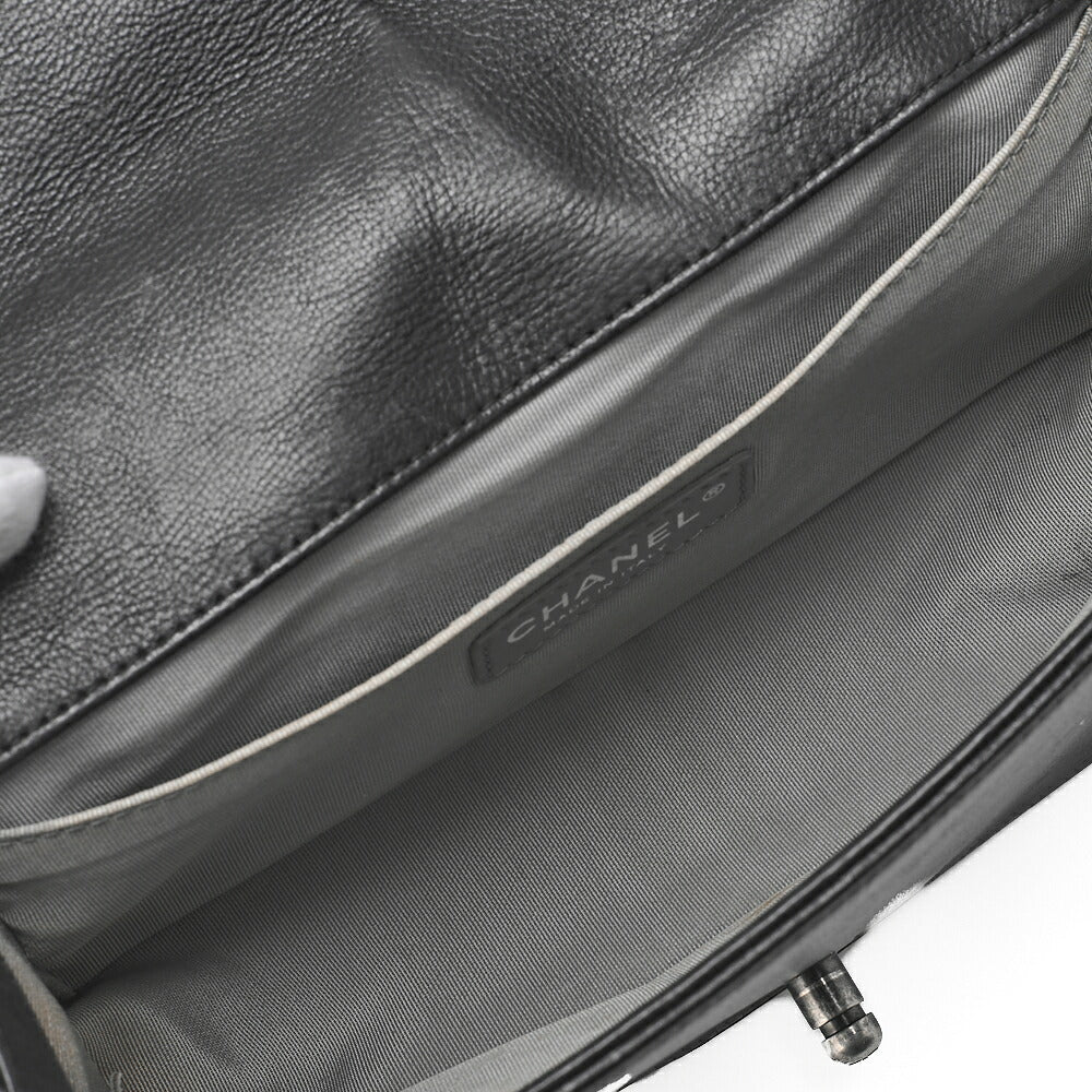 CHANEL Boy Chanel Wild Stitch Chain Shoulder Calfskin Black Silver-Tone Hardware, Pre-Owned