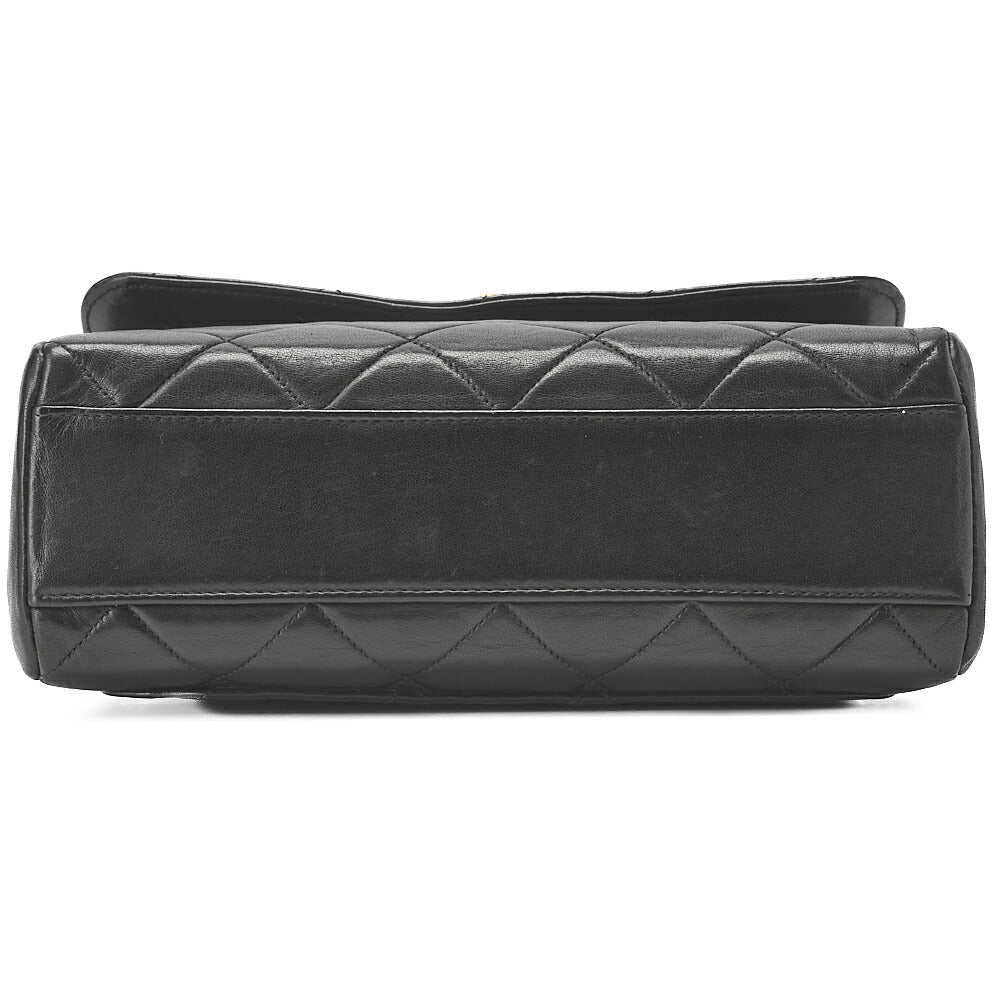 CHANEL Chain Shoulder Bag Matelassé Turnlock Square Lambskin Black Gold-Tone Hardware, Pre-Owned