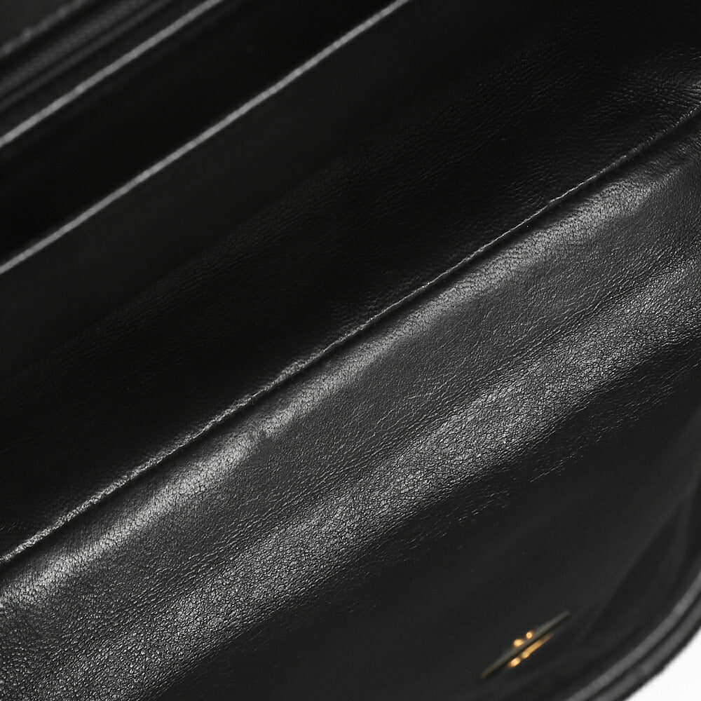 CHANEL Chain Shoulder Bag Matelassé Turnlock Square Lambskin Black Gold-Tone Hardware, Pre-Owned