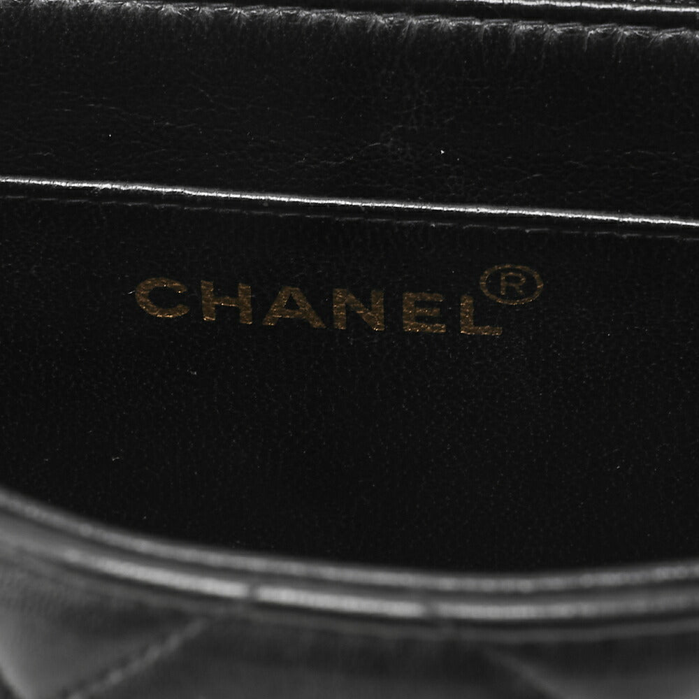 CHANEL Chain Shoulder Bag Matelassé Turnlock Square Lambskin Black Gold-Tone Hardware, Pre-Owned